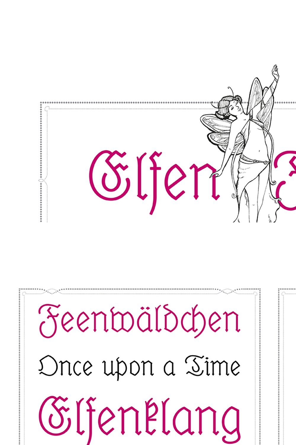 Elfen-Fraktur type family pinterest preview image.