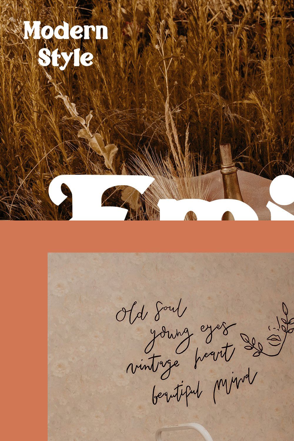 Emigrate - Modern Retro Font pinterest preview image.