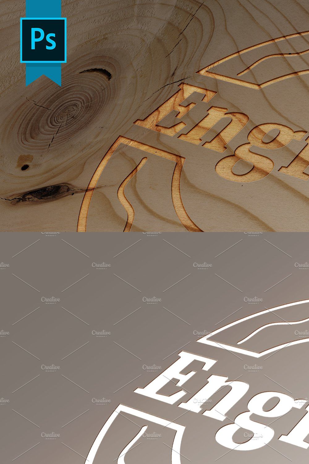 Engrave Text Effect & Layer Style pinterest preview image.