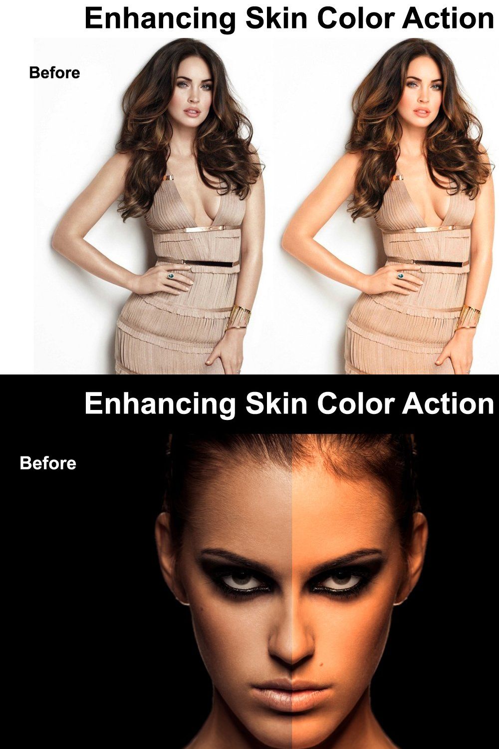 Enhancing Skin Color Action pinterest preview image.