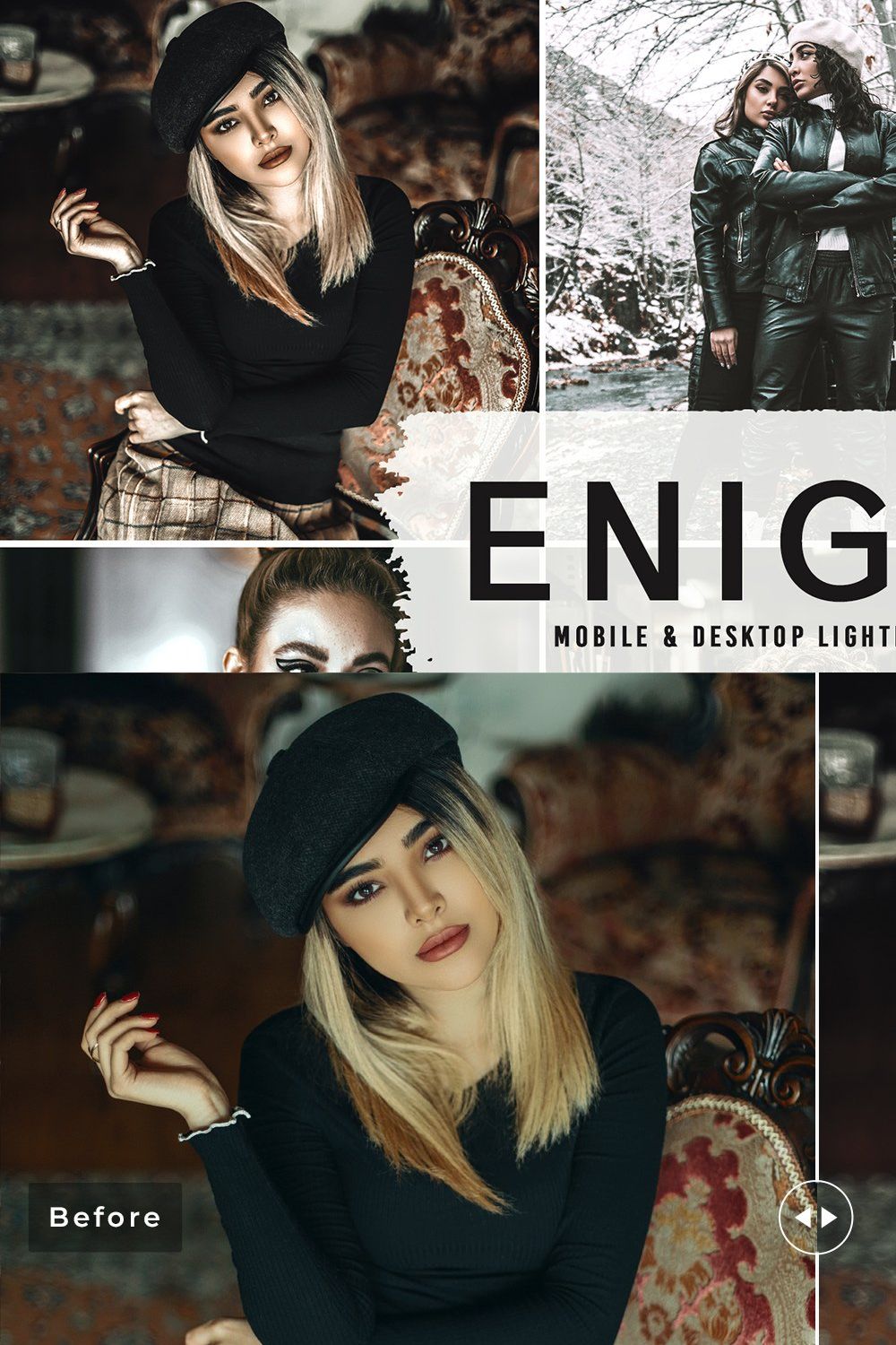 Enigma Pro Lightroom Presets pinterest preview image.