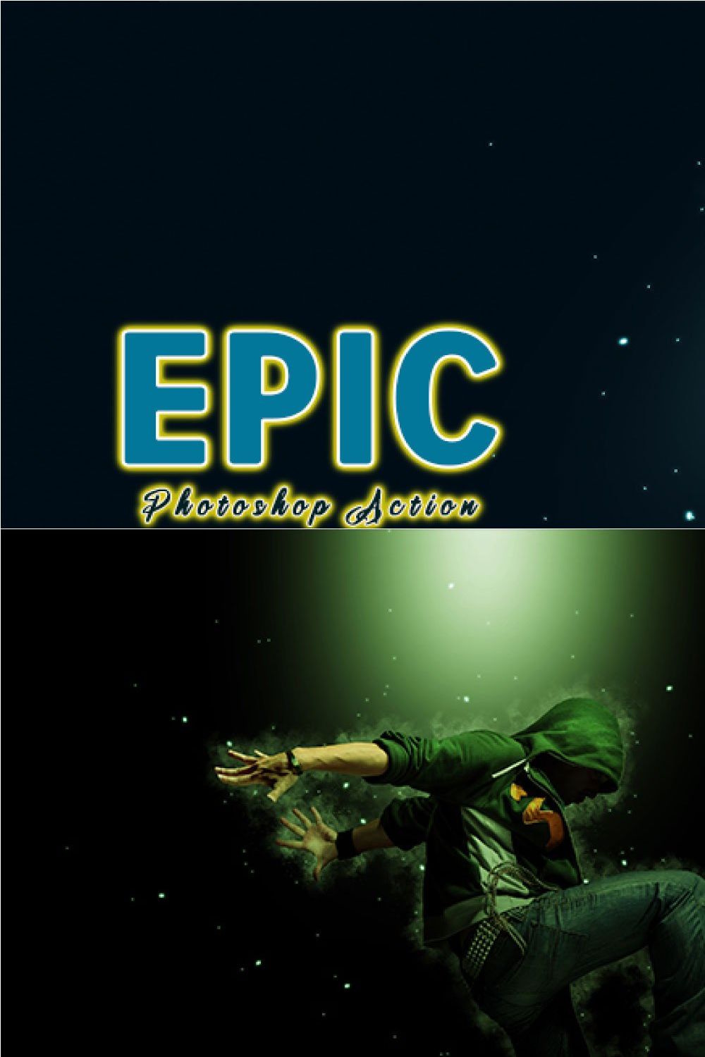 Epic Photoshop Action pinterest preview image.