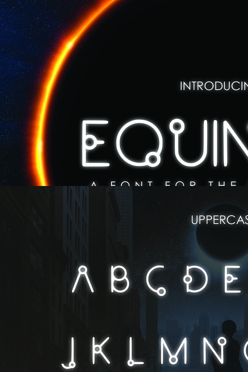 EQUINOX - A Font for the Space Age pinterest preview image.