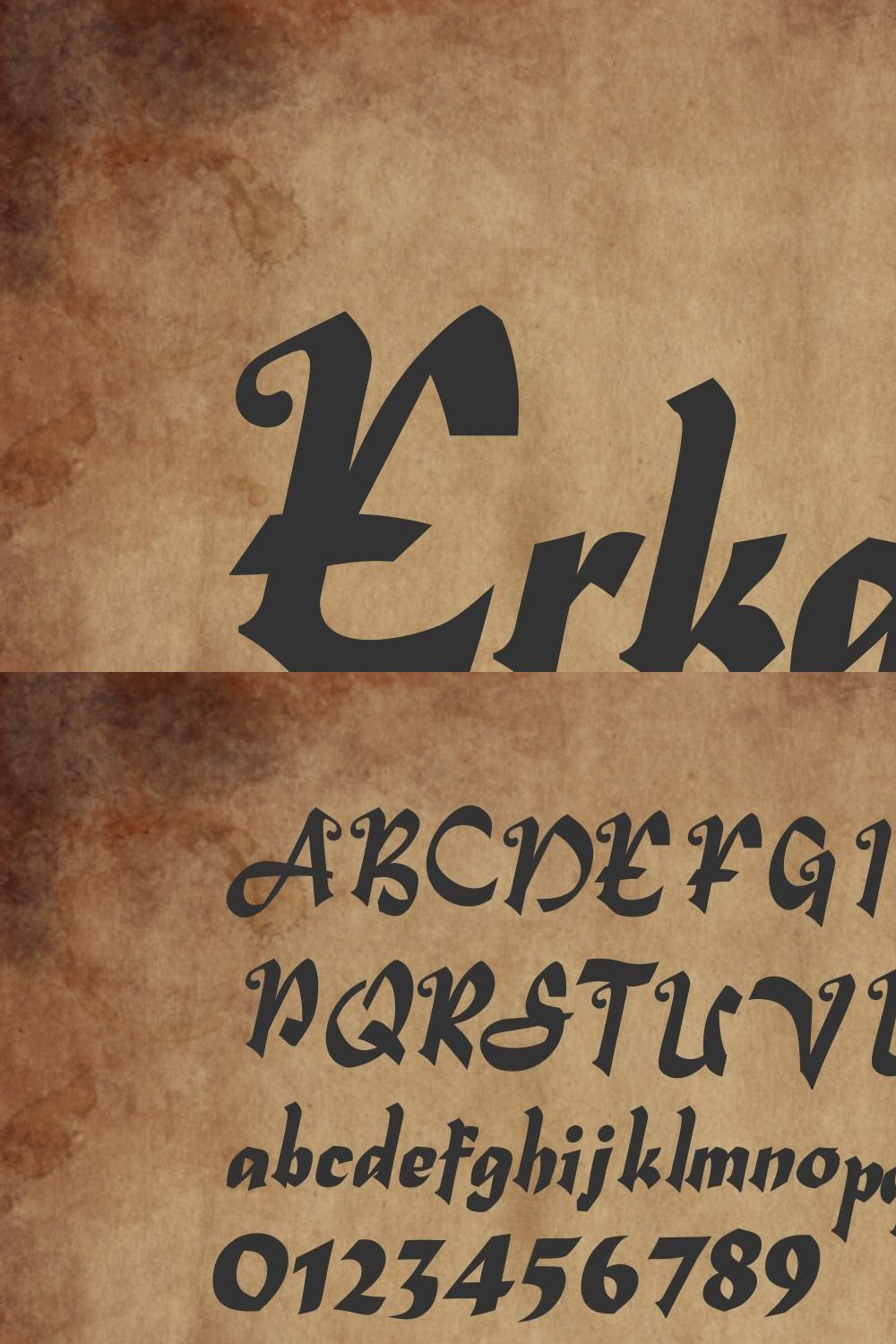 Erkanth - Blackletter Font pinterest preview image.