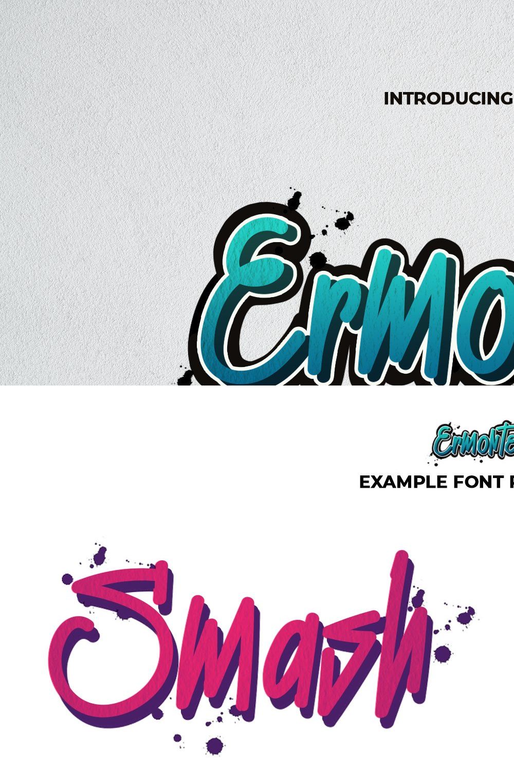 Ermonte - Paintbrush Font pinterest preview image.