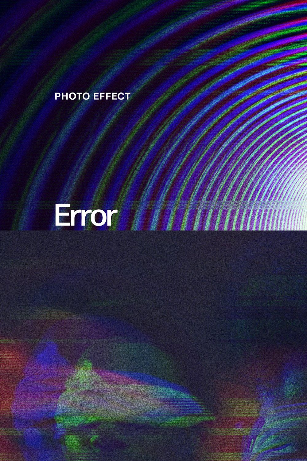 Error Glitch Photo Effect pinterest preview image.