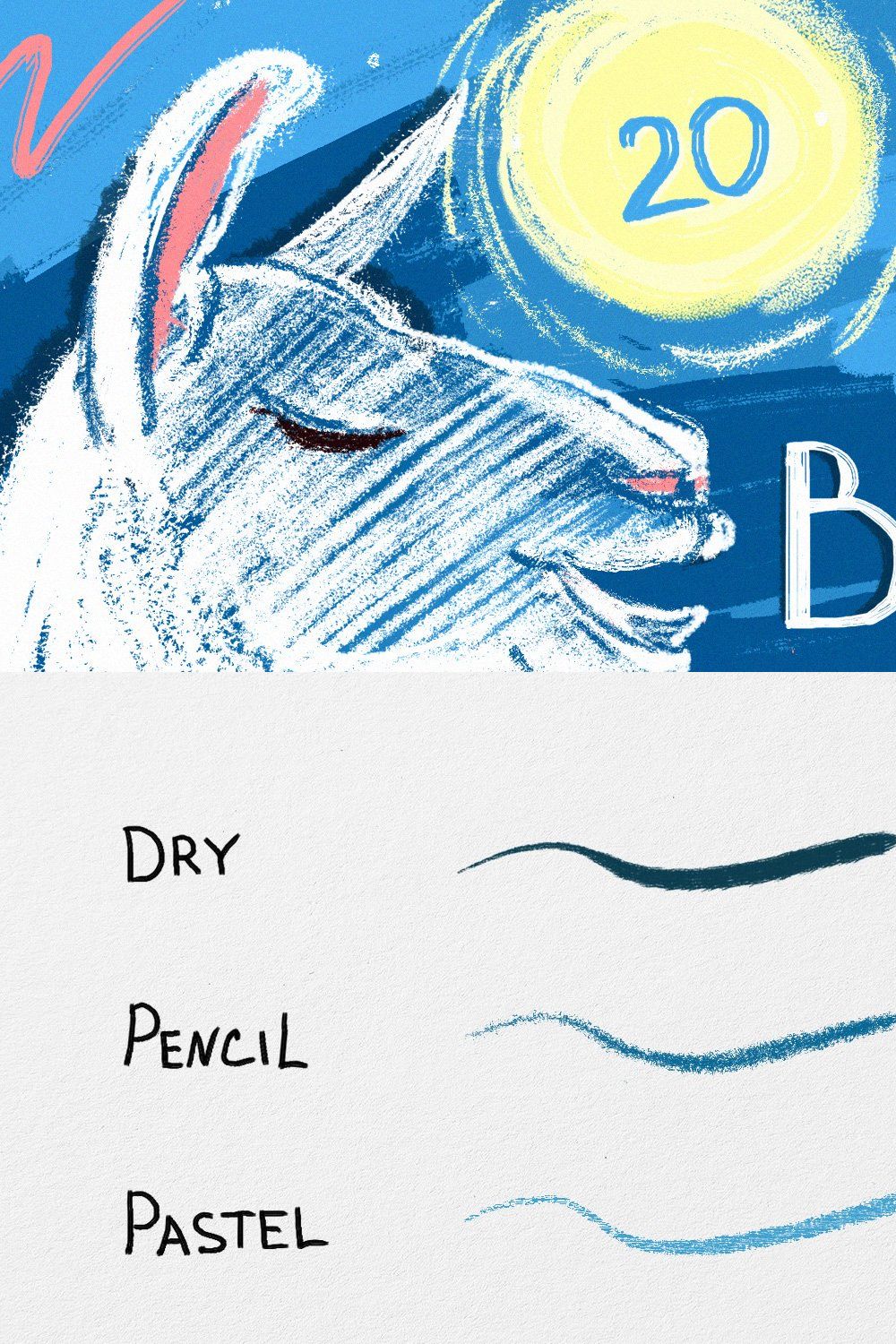 Essential Hand-Drawn Brushes pinterest preview image.