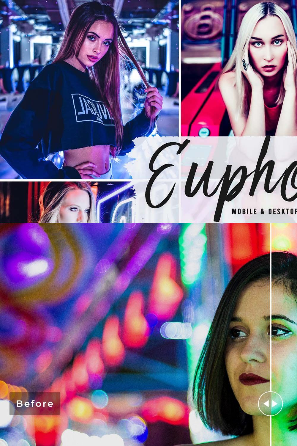 Euphoria Pro Lightroom Presets pinterest preview image.