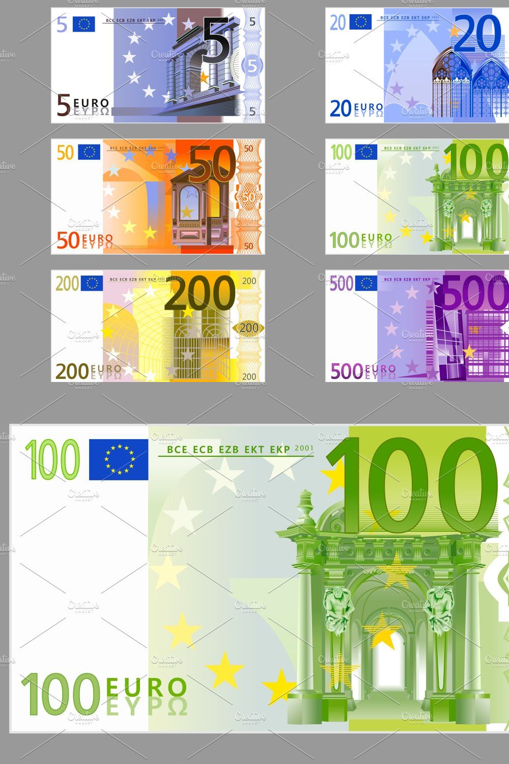 Euro banknotes pinterest preview image.
