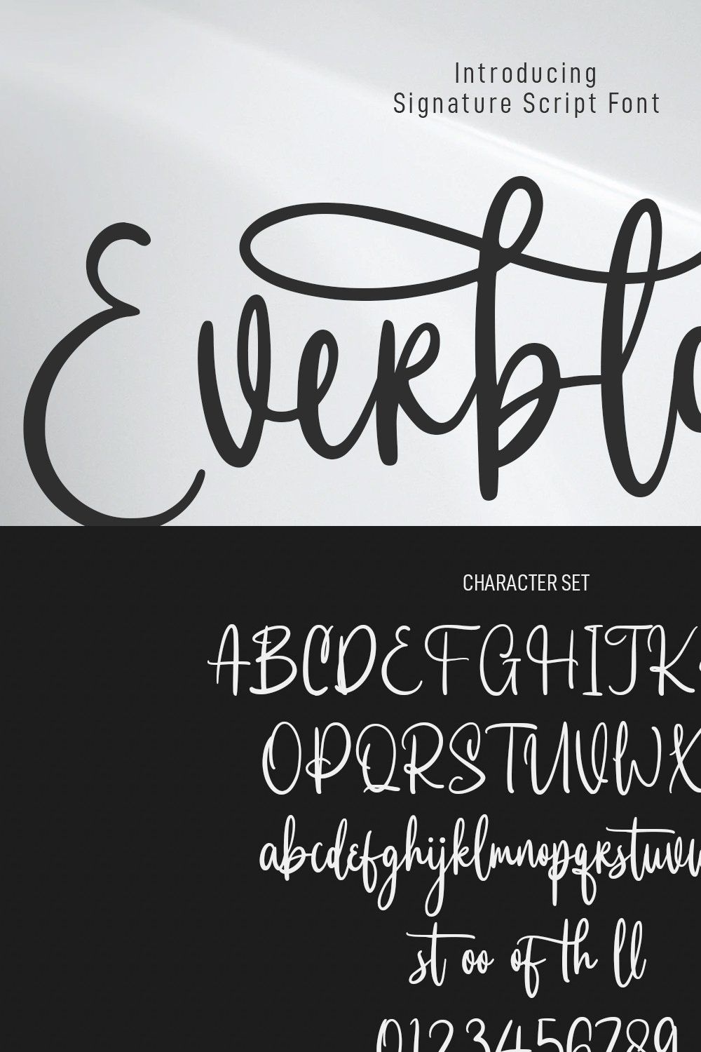 Everblast Calligraphy Script Font pinterest preview image.
