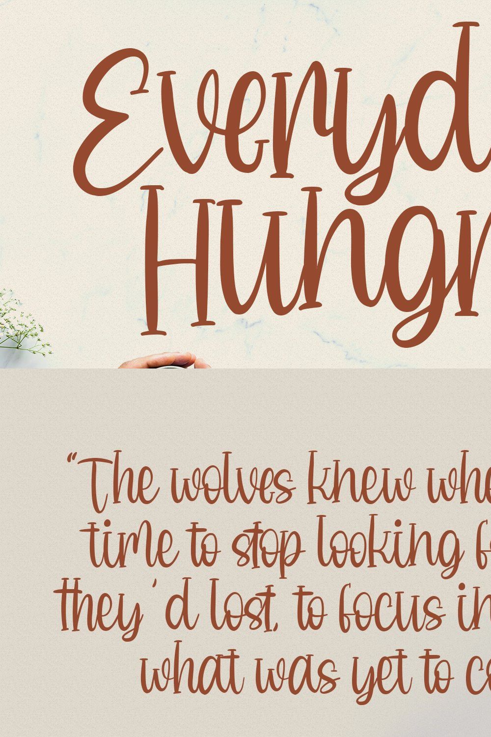 Everyday Hungry Cute Script Font pinterest preview image.