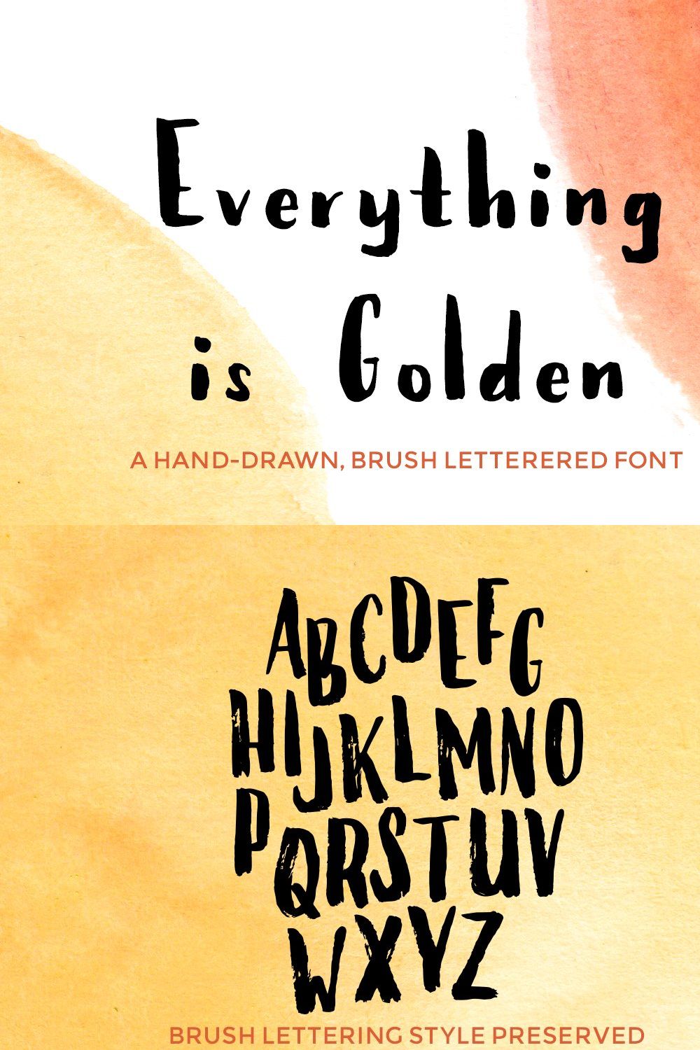 Everything Is Golden - Brush Font pinterest preview image.