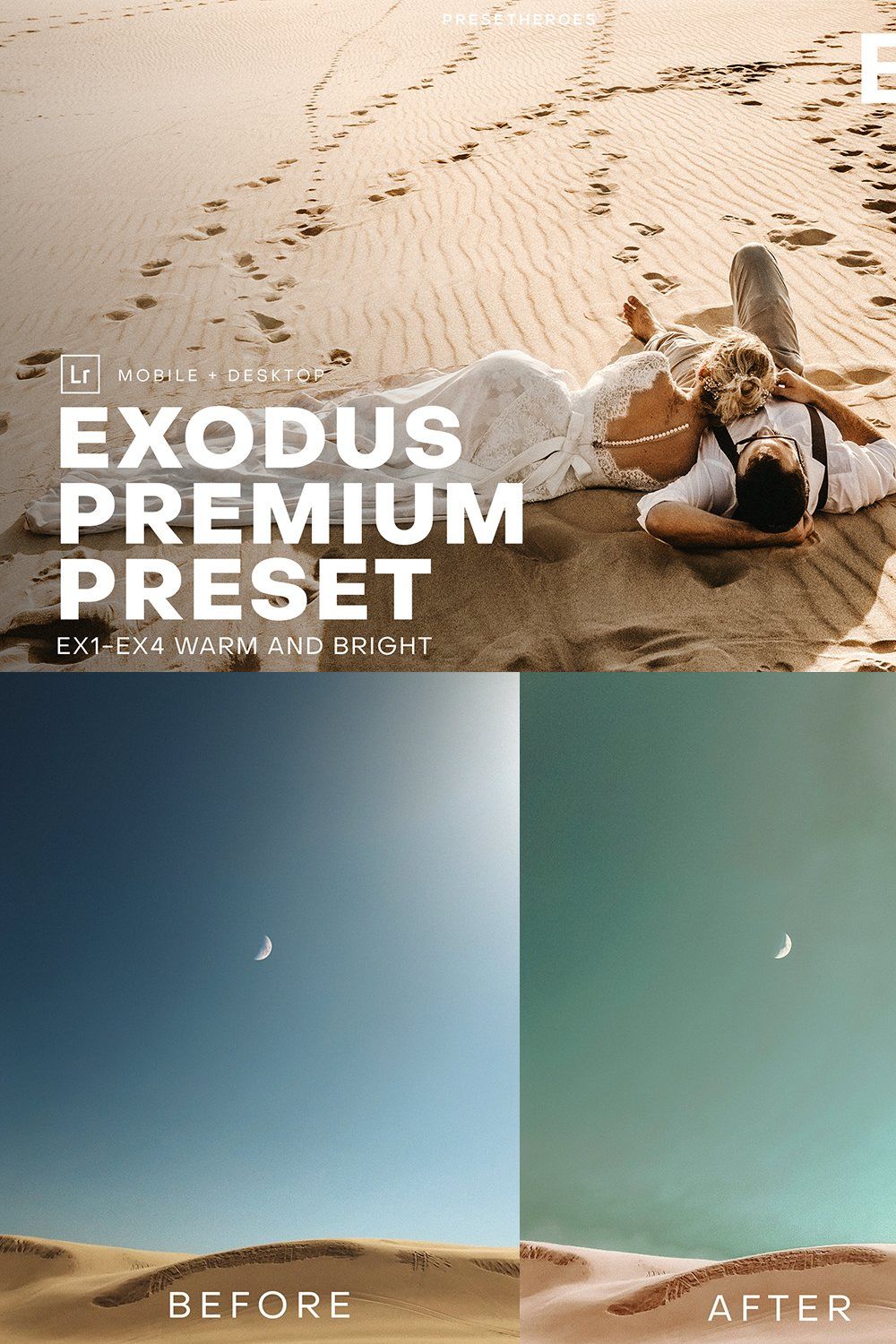 Exodus High Quality Lightroom Preset pinterest preview image.