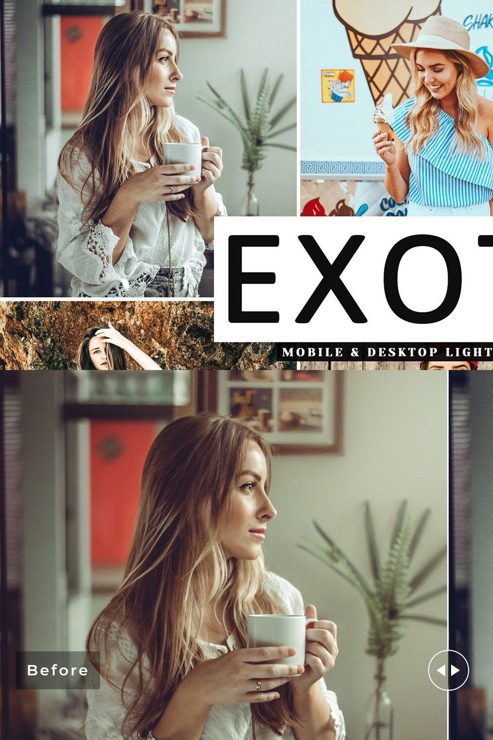 Exotic Lightroom Presets Pack pinterest preview image.