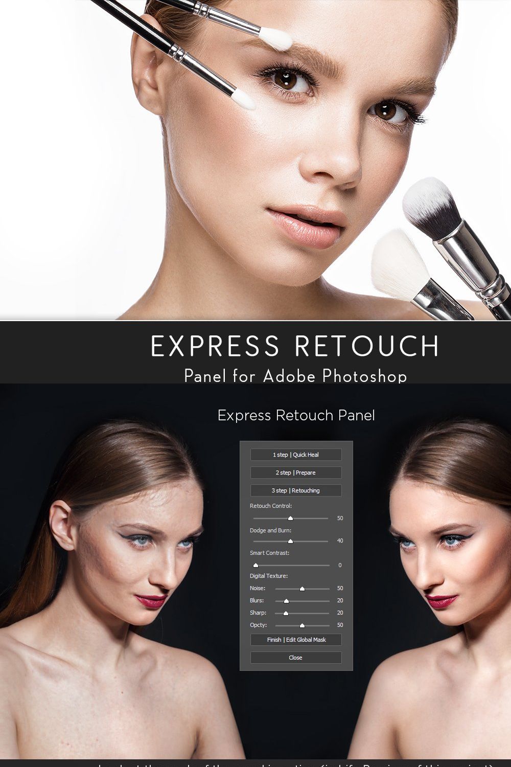 Express Retouch Panel pinterest preview image.