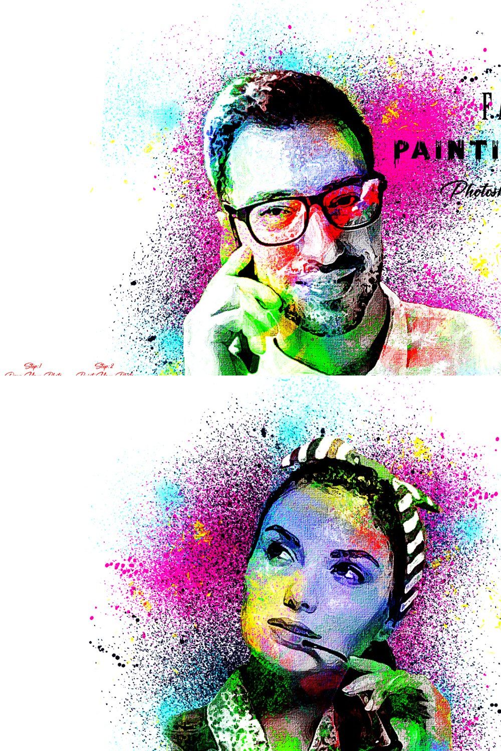 Face Painting Art Photoshop Action pinterest preview image.