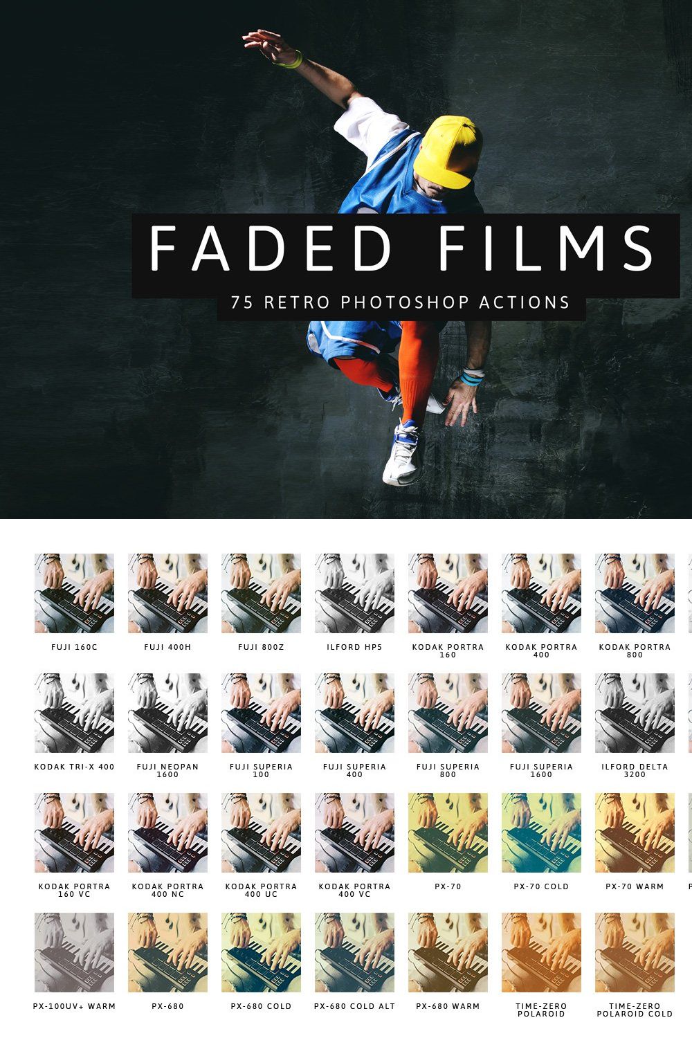 Faded Films - 75 Film & Retro Effect pinterest preview image.