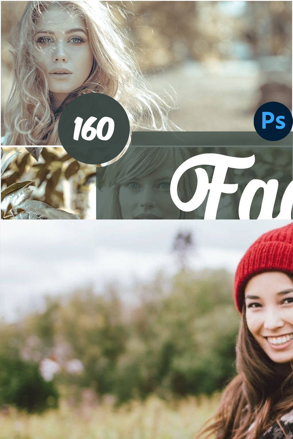 Faded Photoshop Actions pinterest preview image.