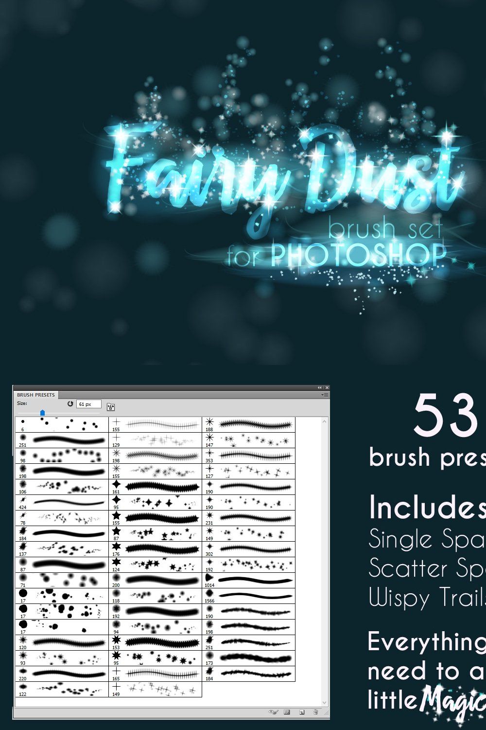 Fairy Dust PHOTOSHOP sparkle brushes pinterest preview image.