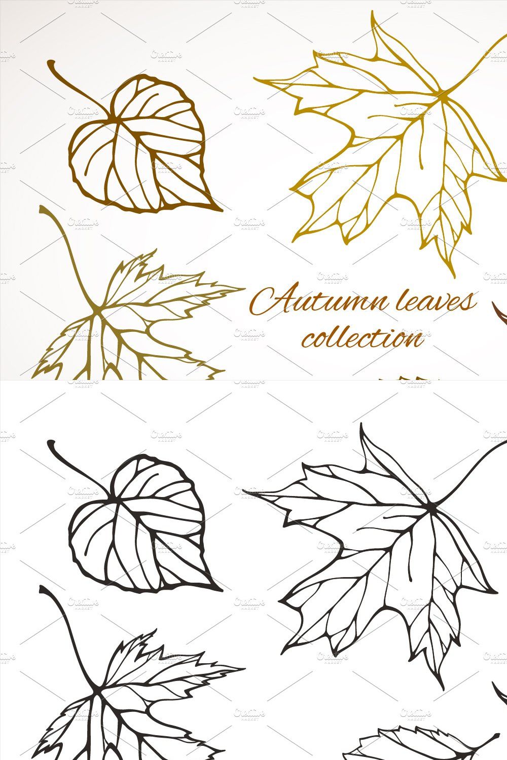 Fall leaves patterns+illustrations pinterest preview image.