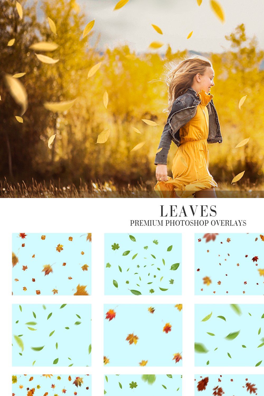Fall Overlays Photoshop pinterest preview image.