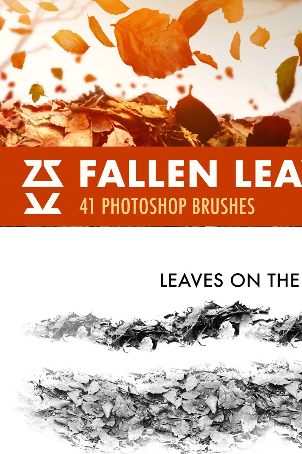 Fallen Leaves Brush Set pinterest preview image.