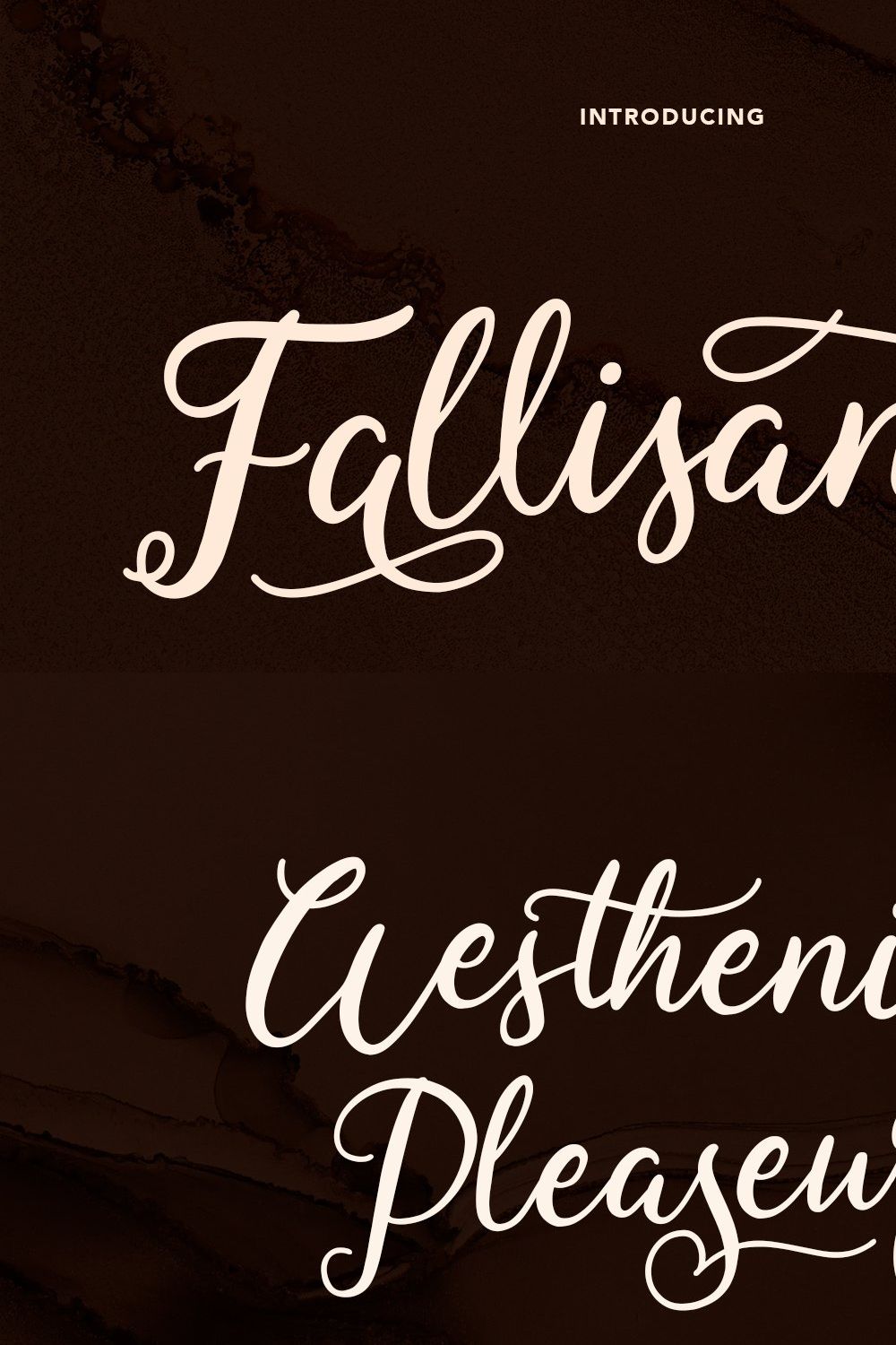 Fallisanta Flourish Font pinterest preview image.