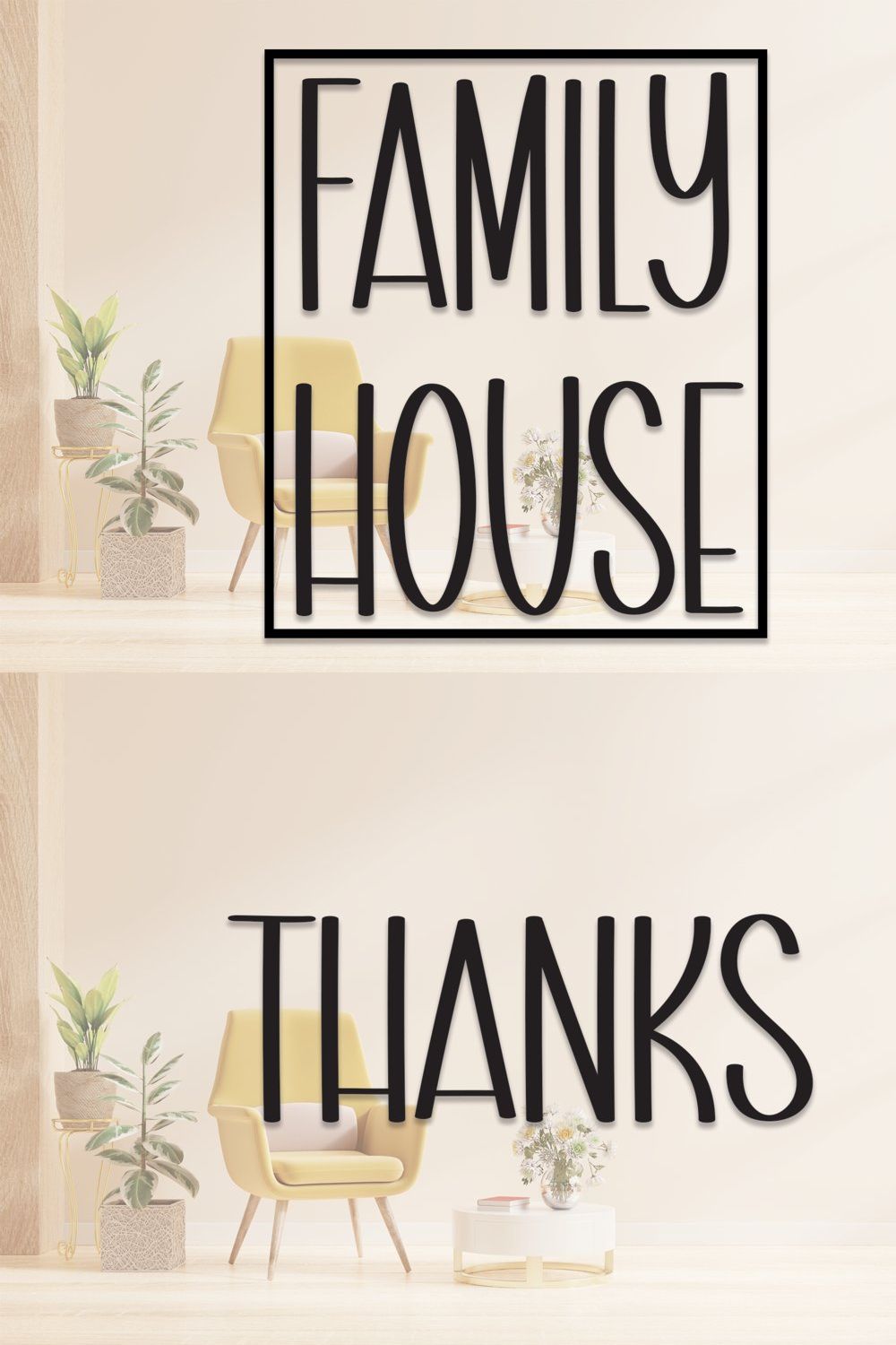 Family House | Script Font pinterest preview image.