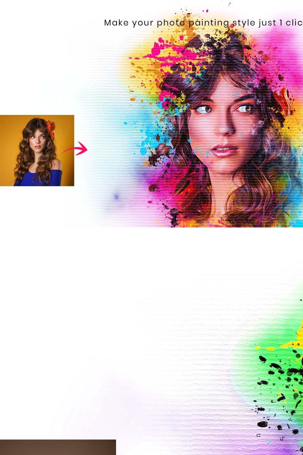 Famous Portrait Painting Effect pinterest preview image.