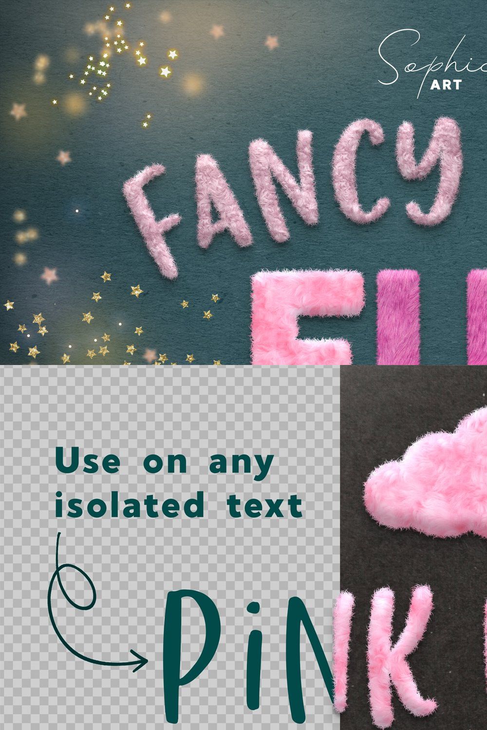 Fanсy Pink Fur Photoshop Effect pinterest preview image.