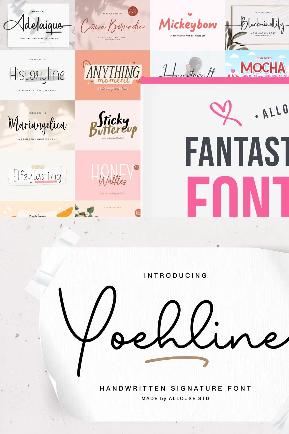 Fantastic Collection Font Bundle pinterest preview image.