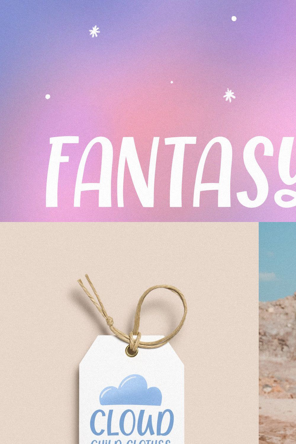 Fantasyland - quirky font pinterest preview image.