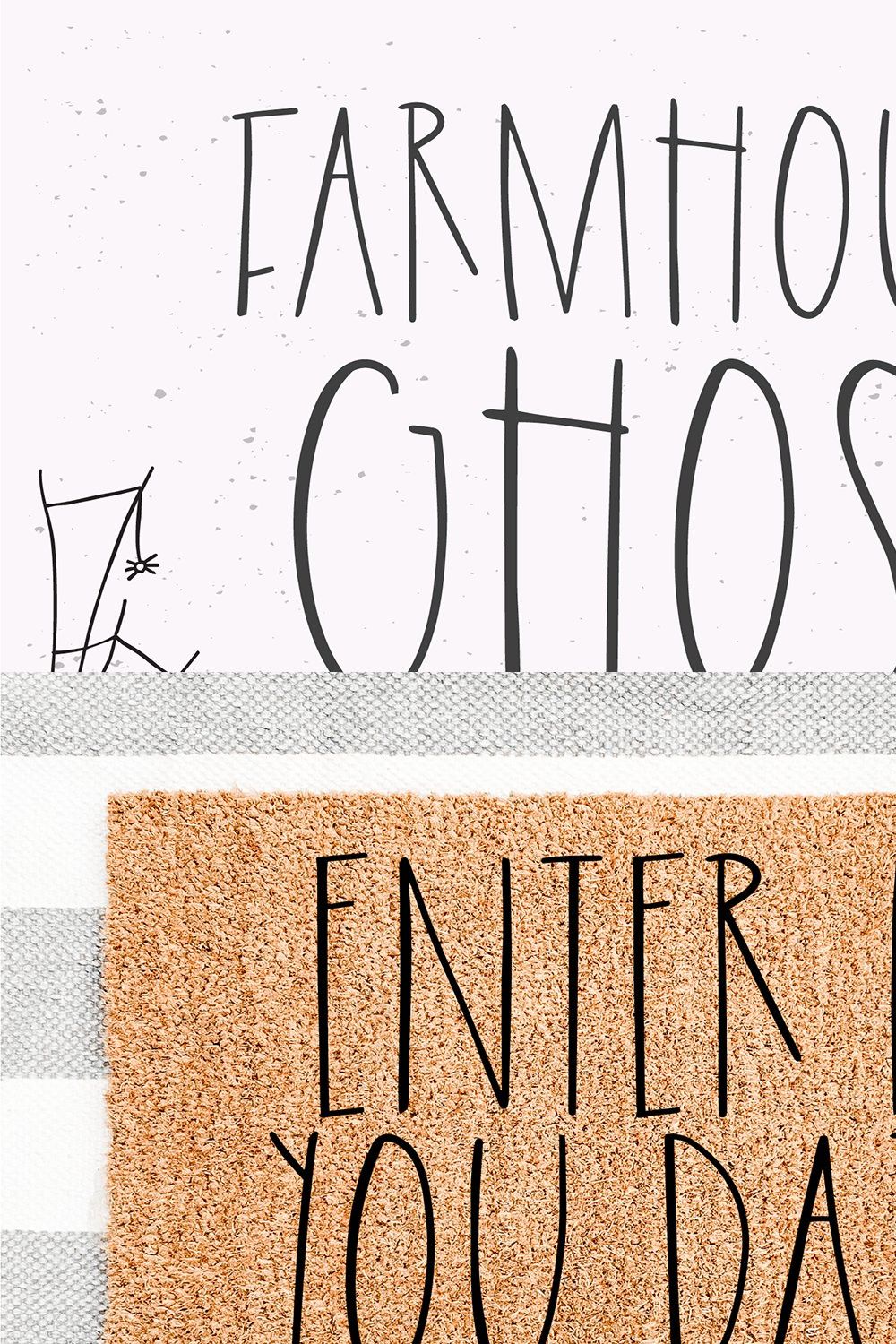 FARMHOUSE GHOST Halloween Font pinterest preview image.