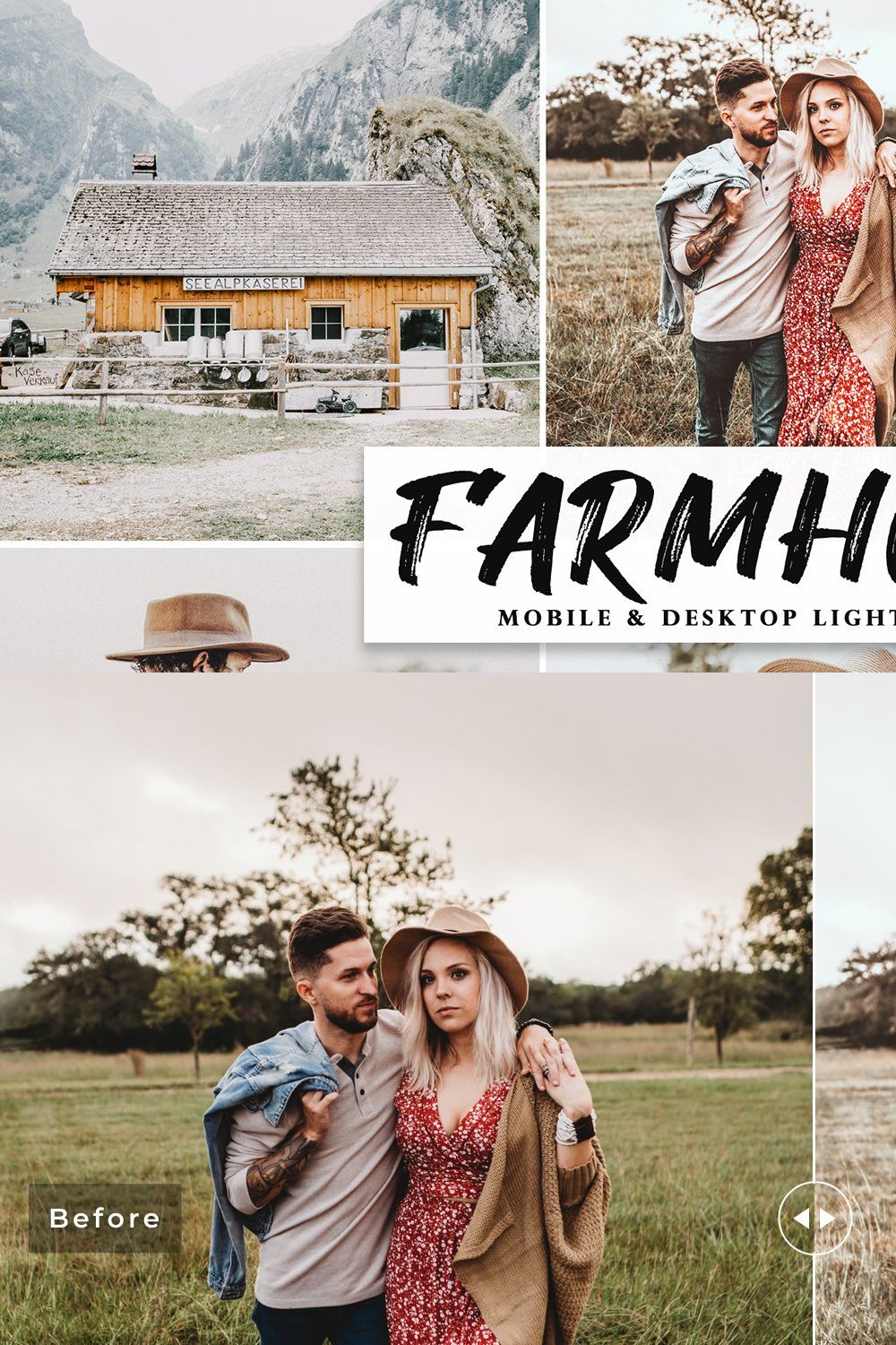 Farmhouse Lightroom Presets Pack pinterest preview image.