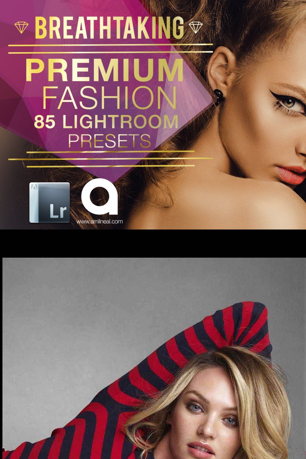 Fashion & Portrait Lightroom Presets pinterest preview image.