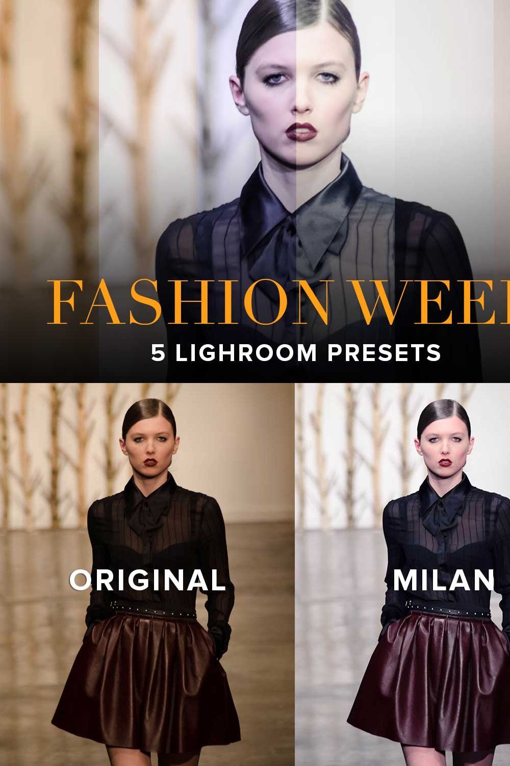 Fashion Week—LR5 Presets pinterest preview image.