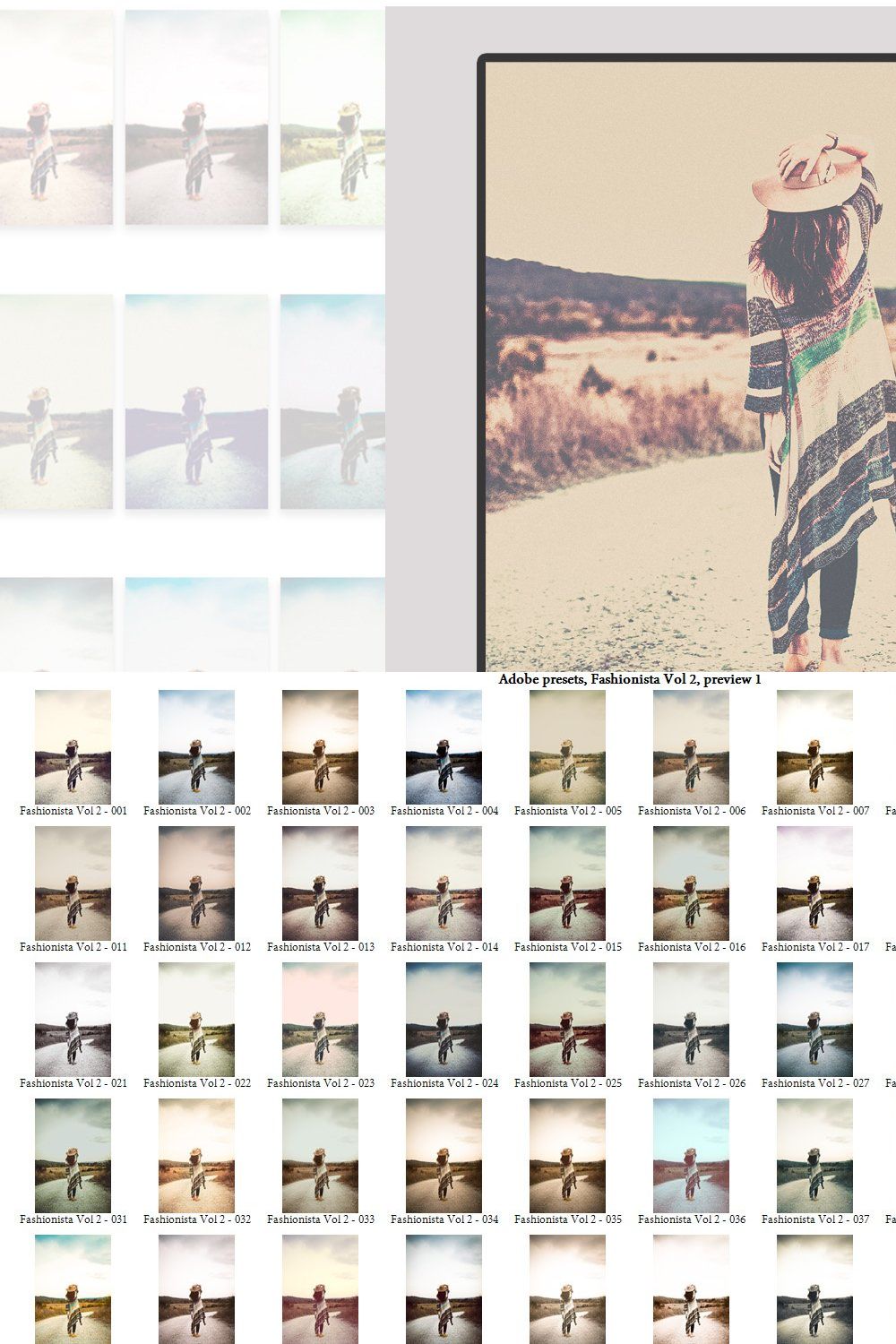Fashionista Vol 2 Adobe presets pinterest preview image.