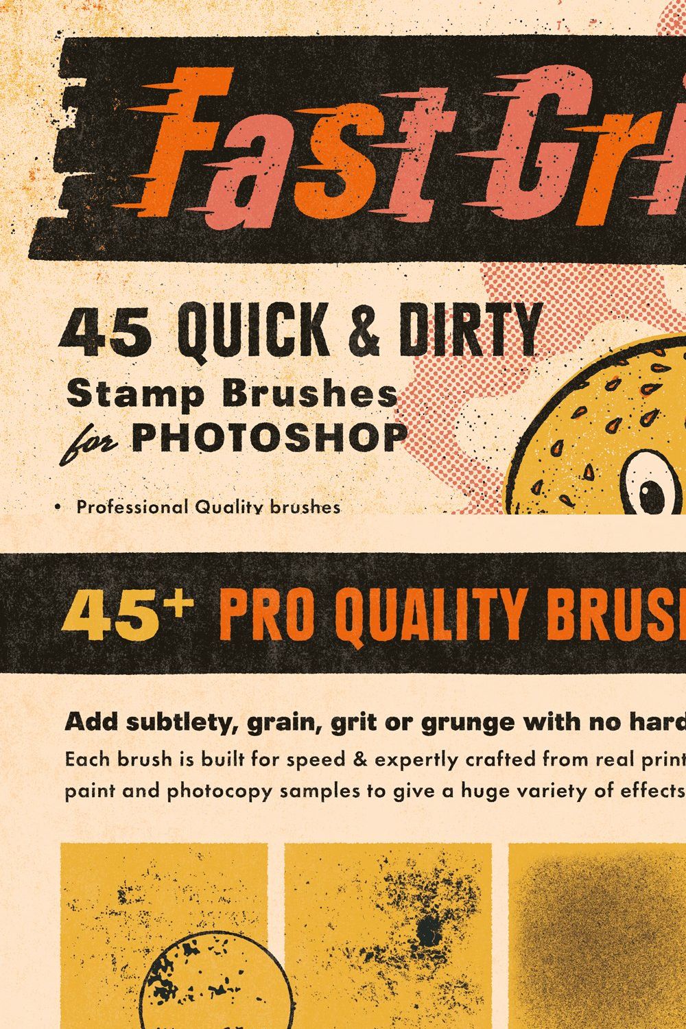 Fast Grit Brushes For Photoshop pinterest preview image.