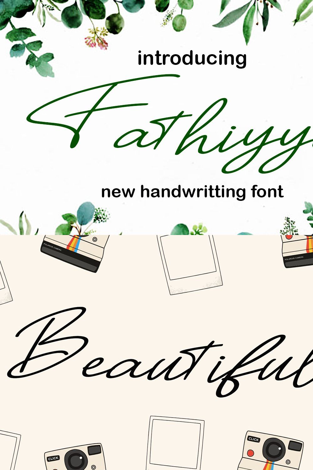 Fathiyya Script Font pinterest preview image.