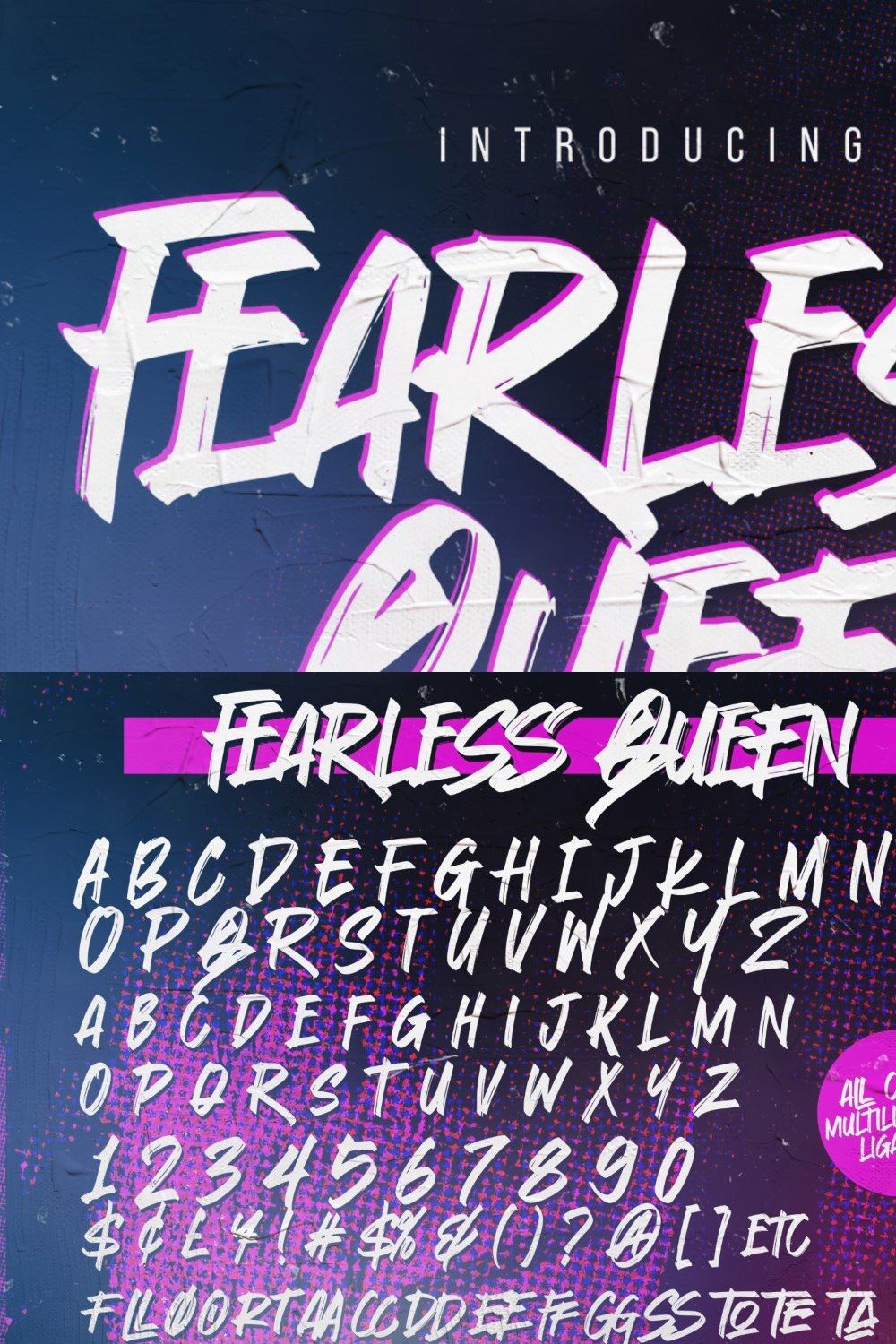 Fearless Queen - Graffiti typeface pinterest preview image.