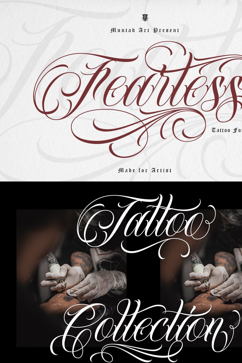 Fearless | Tattoo Font pinterest preview image.