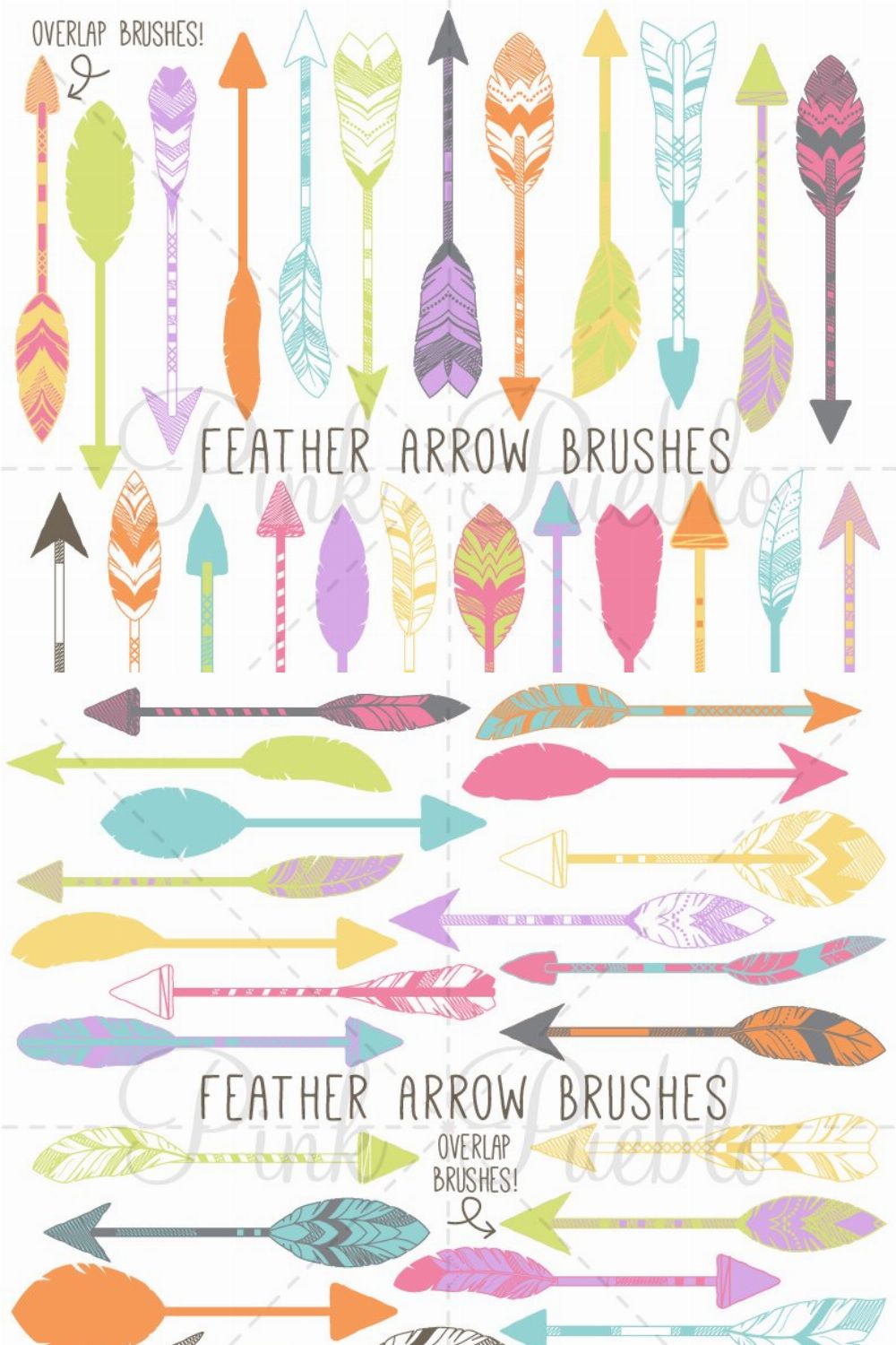 Feather Arrow Photoshop Brushes pinterest preview image.