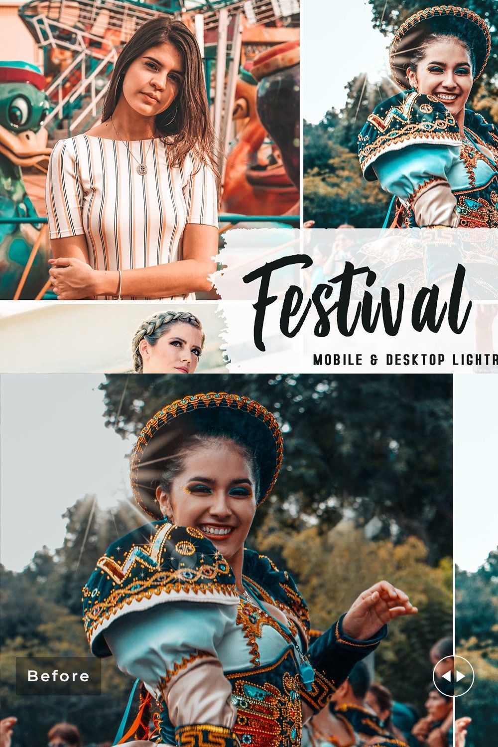 Festival Vibes Pro Lightroom Presets pinterest preview image.