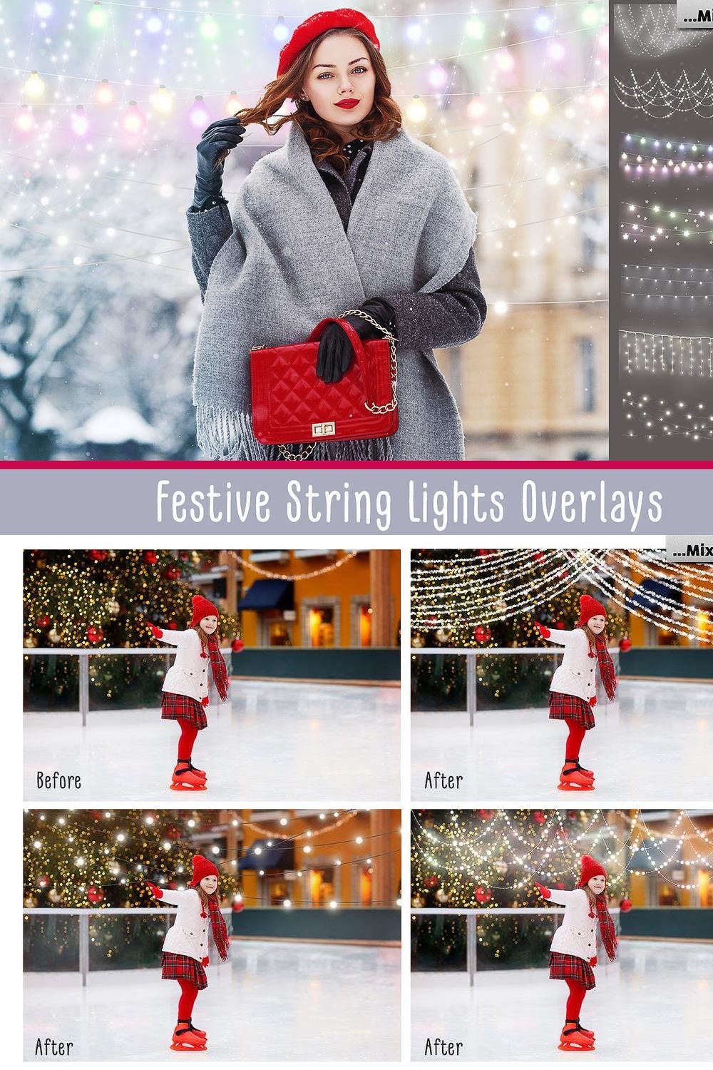 Festive String Lights Overlays pinterest preview image.