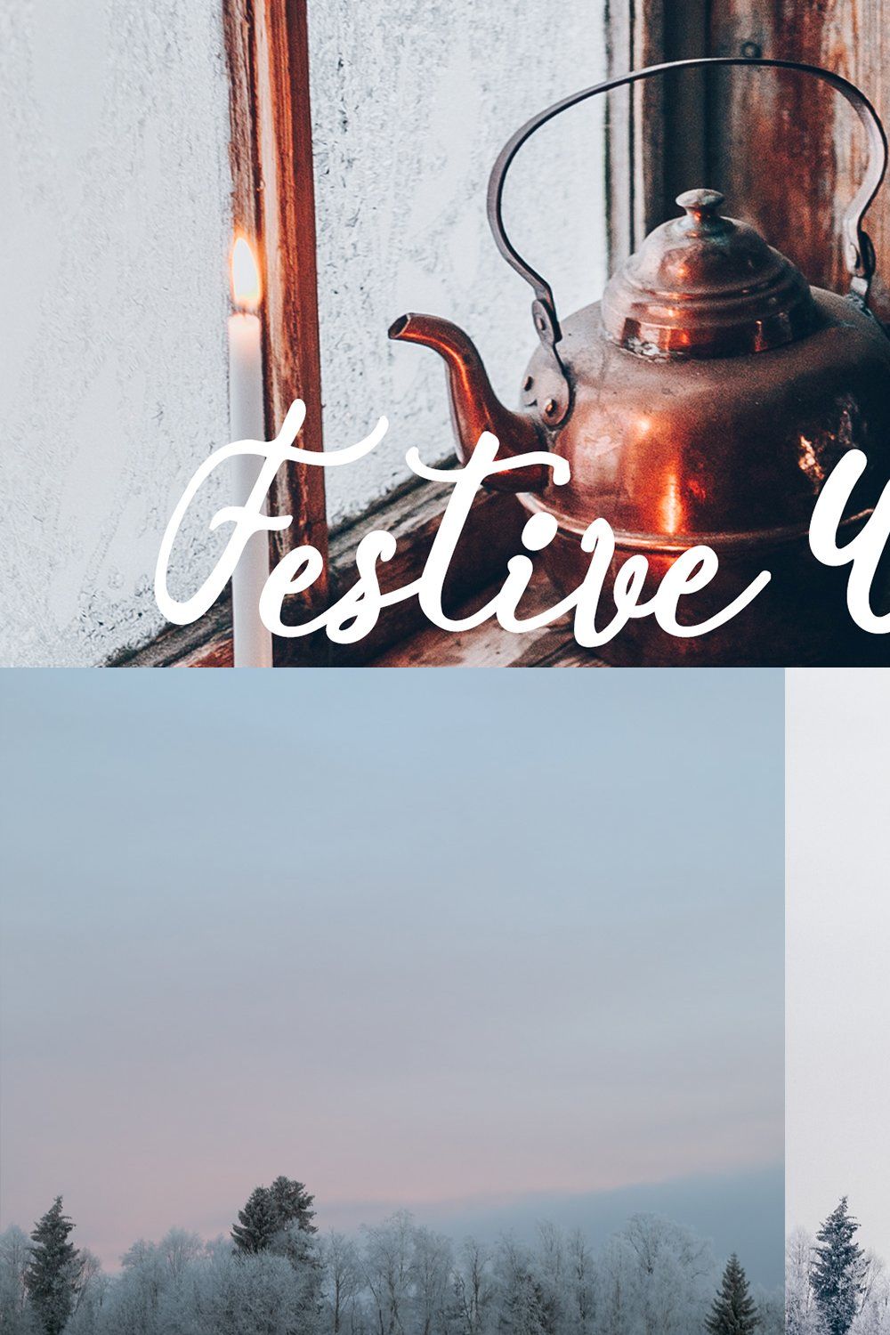 Festive Winter Preset Bundle pinterest preview image.