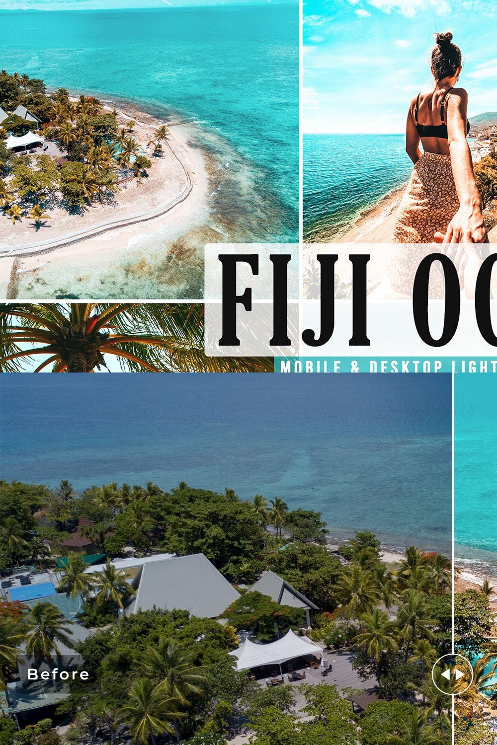 Fiji Ocean Pro Lightroom Presets pinterest preview image.