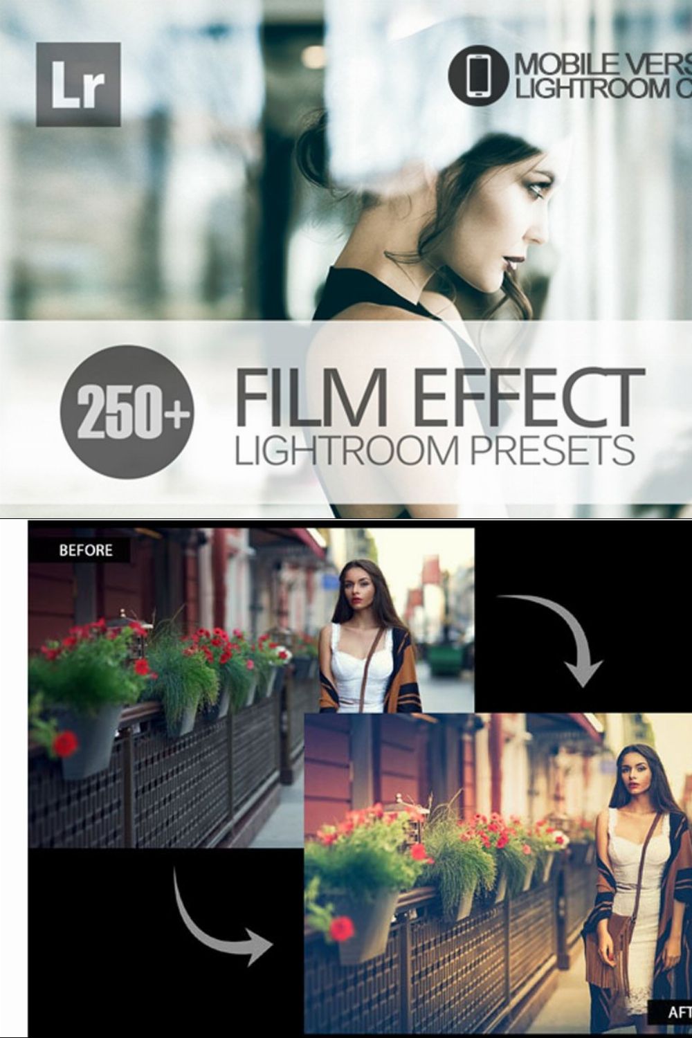 Film Effect Lightroom Mobile Presets pinterest preview image.
