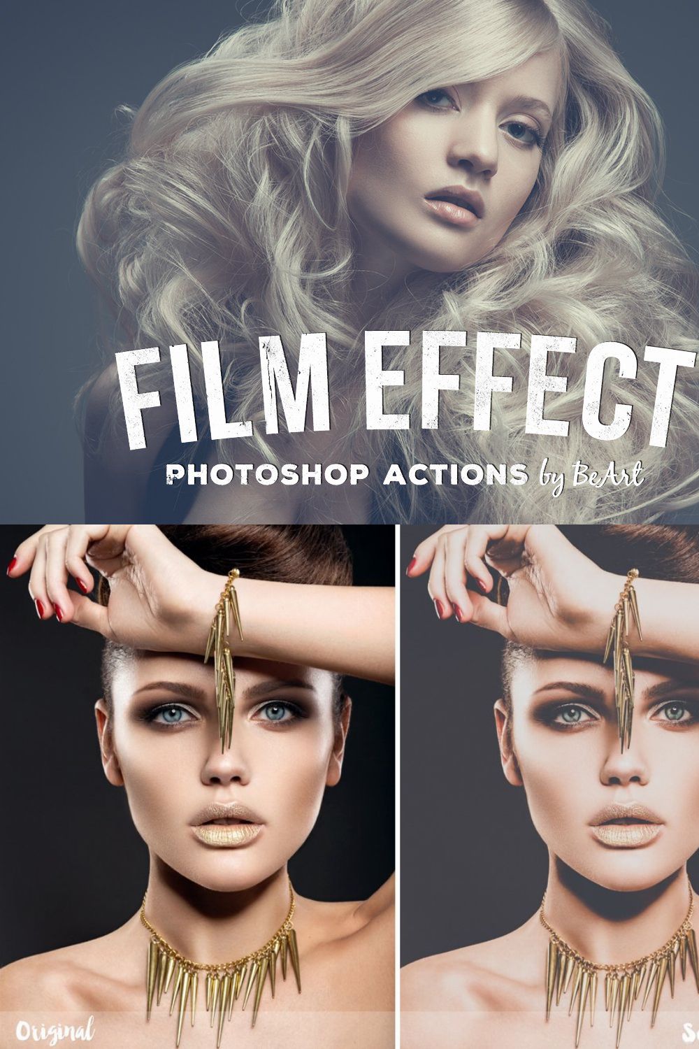 Film Effect Photoshop Actions pinterest preview image.