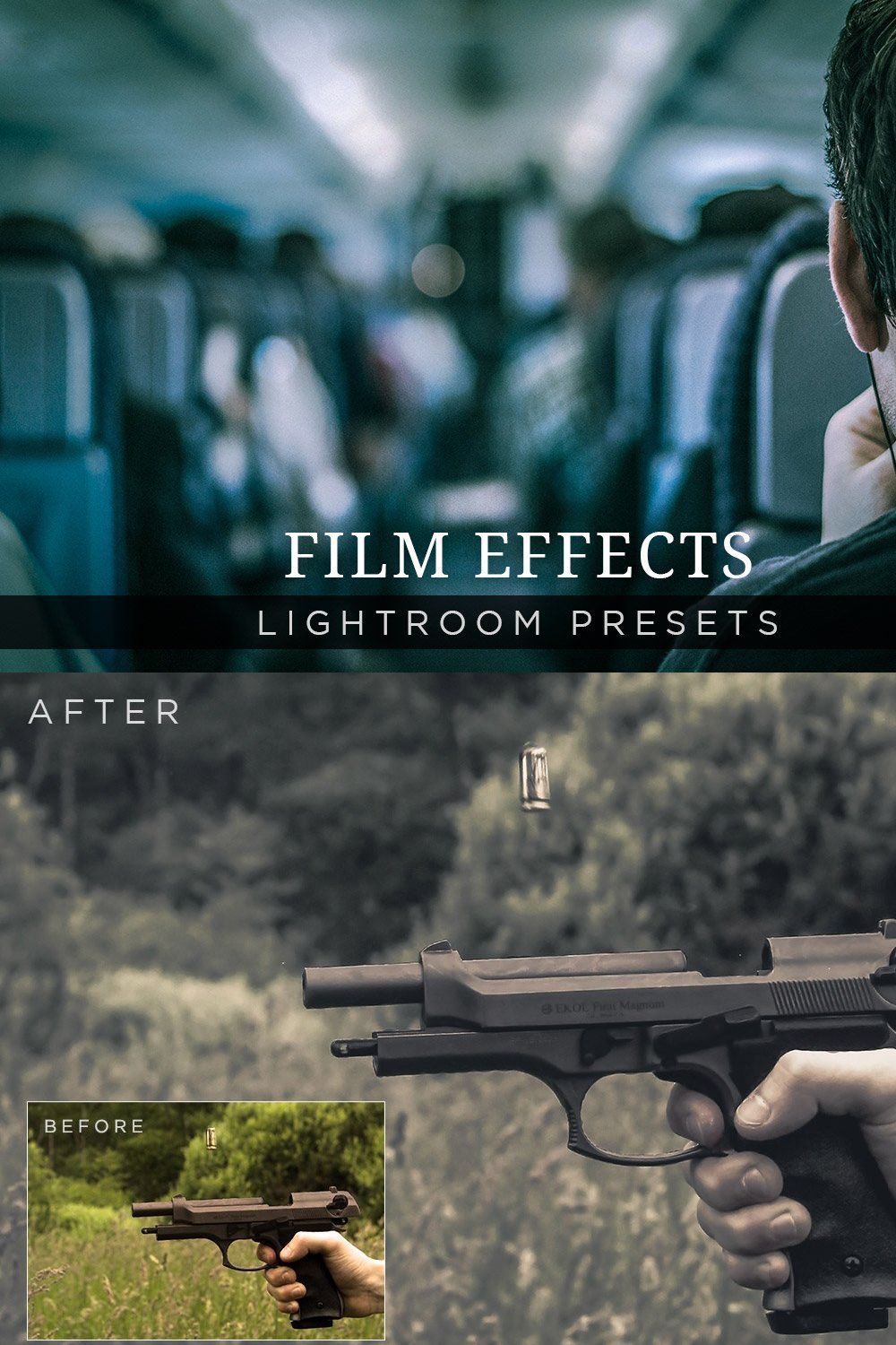 Film Effects Lightroom Presets Vol 1 pinterest preview image.