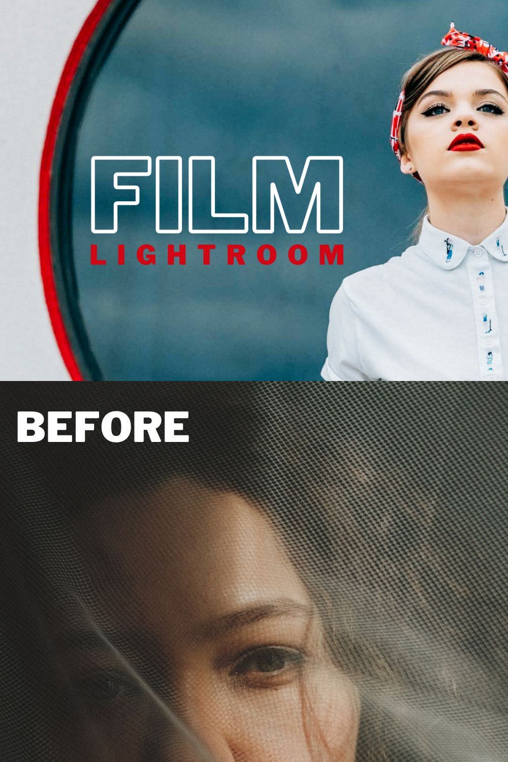 Film Presets Bundle For Lightroom pinterest preview image.